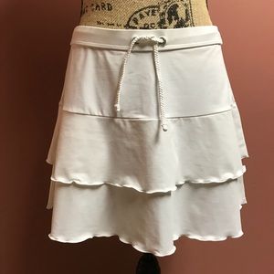 Athleta White Tiered Mini Skirt